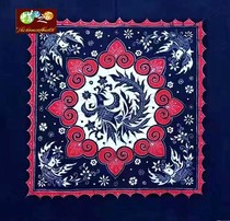 Batik tablecloth Miao batik batik painting wall hanging tablecloth square tablecloth Five Phoenix Picture 115*115CM