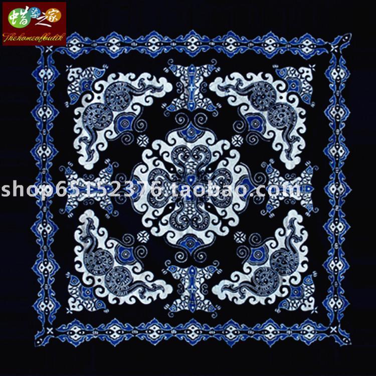 Batik table cloth Miao ethnic batik wax dyeing and painting wall-mounted tableclob square tablecloor tableclox 115 * 115CM
