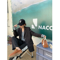 NORA black blazer Womens Small Spring and Autumn New loose casual simple design light luxury fashion suit