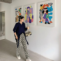 NORA solid color sweater female Spring and Autumn new design sense niche loose tassel fashion casual round neck top tide