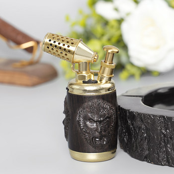 Men's eggplant lighter hand-carved rosewood black myth wukong inflatable direct windproof lighter smoking set