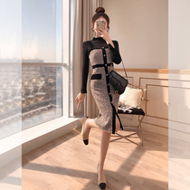 Tweed sling two-piece early autumn skirt fashion 2021 new autumn womens dress sweater professional set