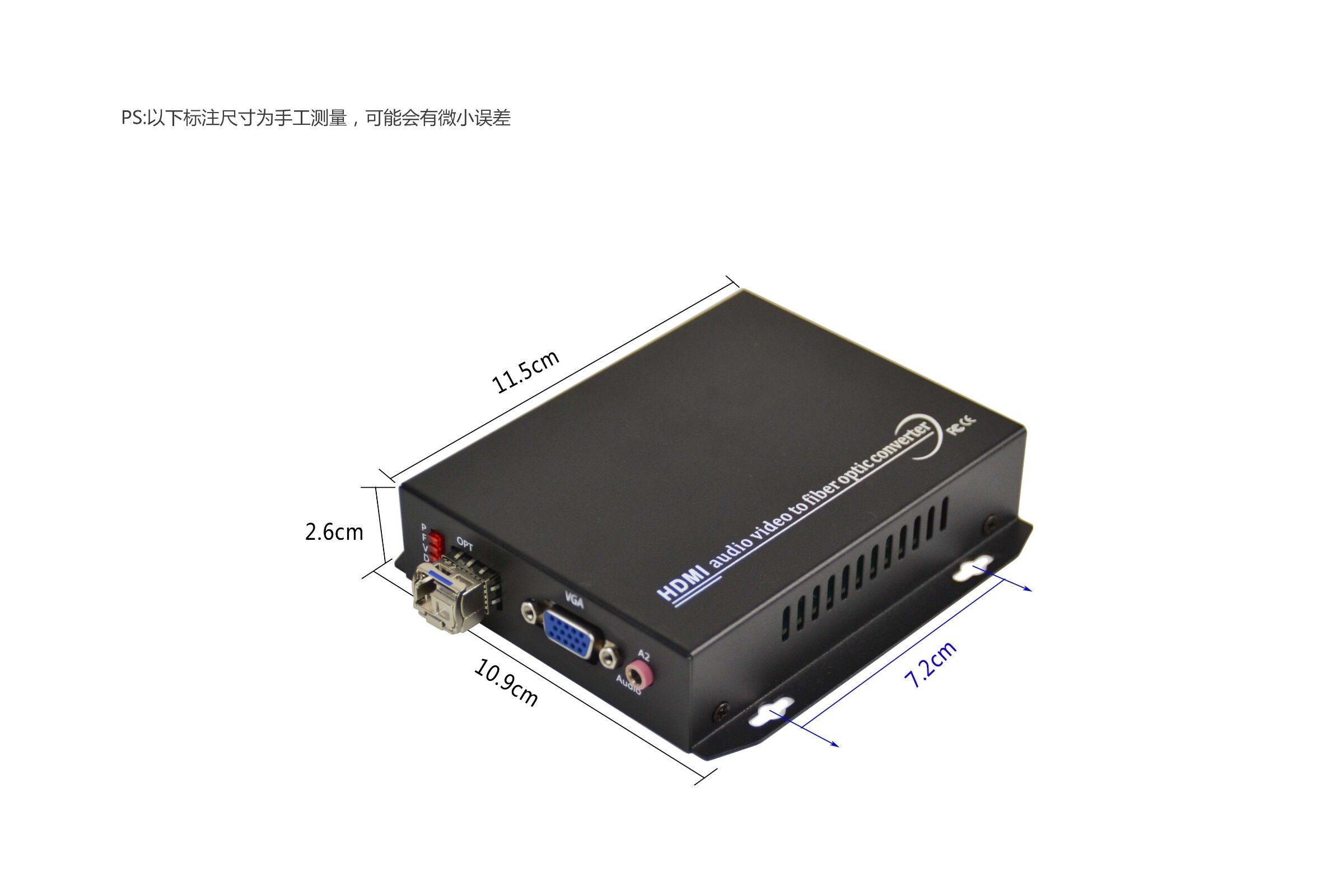 vga optical transceiver without compression 1-way vga fiber extender non-compression vga turn fiber transceiver LC with USB