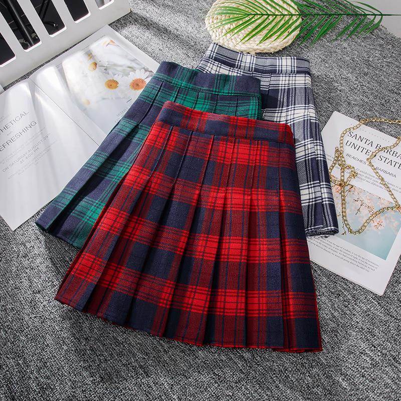Pleated Skirt 2022 New Plaid Skirt for Women Spring and Autumn Short Skirt Scottish High-Waisted Student Skirt Summer