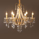 French Retro Candle Lamp Pearl Staircase Crystal Lamp Luxury Dining Room Living Room Bedroom Country American Crystal Chandelier
