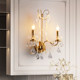 American Retro Crystal Lamp, Living Room European-Style Background Wall Lamp, Elegant Pastoral Bedroom Bedside Lamp, French Country Wall Lamp