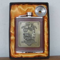 Snow Wolf Lake 7 ounces imitation copper label wine bottle fashionable gift stainless steel portable wine bottle *free funnel