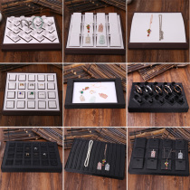 Woven cotton black silk cloth ring necklace pendant bracelet jewelry display plate counter jewelry props plate