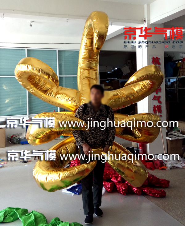 Hot selling recommended stage performance decoration wings people wear creative props bar golden back inflatable octopus