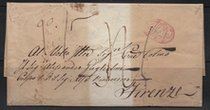 Italian prehistoric seal 1837 Ariel mailing fancy postmark hot paint postmark postmark Postal history