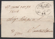 Italian prehistoric seal 1 Napoleonic period 1813 Governor of Troon sent the San Vitoli fancy postmark