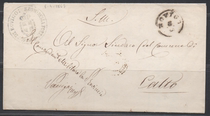 Italian prehistoric seal 1 1867 Rovigo to Calto crown cross shield heraldry postmark