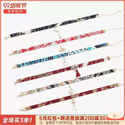 Ukiyo-e Japanese style and style chocker crane retro tassel choker literary art handmade personality neck neck