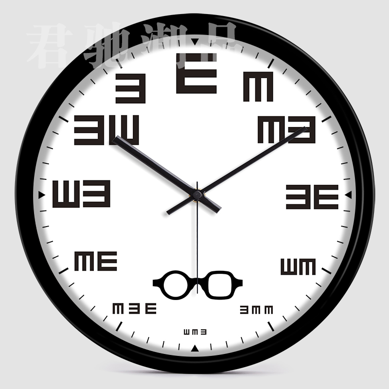 Junchi fashion eyewear shop alarm clock clock Creative wall clock Living room Modern simple home silent art clock
