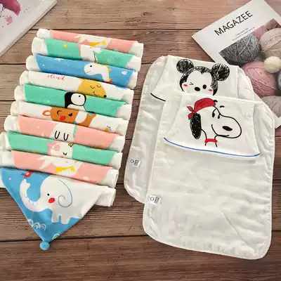 Baby cotton 6-layer gauze sweating towel children large size pad back towel kindergarten cartoon sweat towel-5 years old