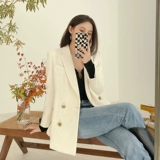 Дизайнерский белый пуховик, шерстяное длинное флисовое пальто, коллекция 2021, тренд сезона, увеличенная толщина, средней длины