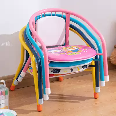 Export drop-proof infant backrest chair Household dining chair non-slip cute cartoon bench small stool Children's barking chair