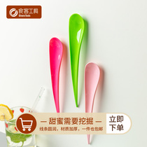Diners tools disposable ice cream dessert spoon long handle thick plastic individual packaging creative new products