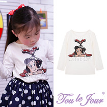 Toullejour girl dress OLIVE OYL printed Bling shiny water drill long sleeves workout for underhand jersey