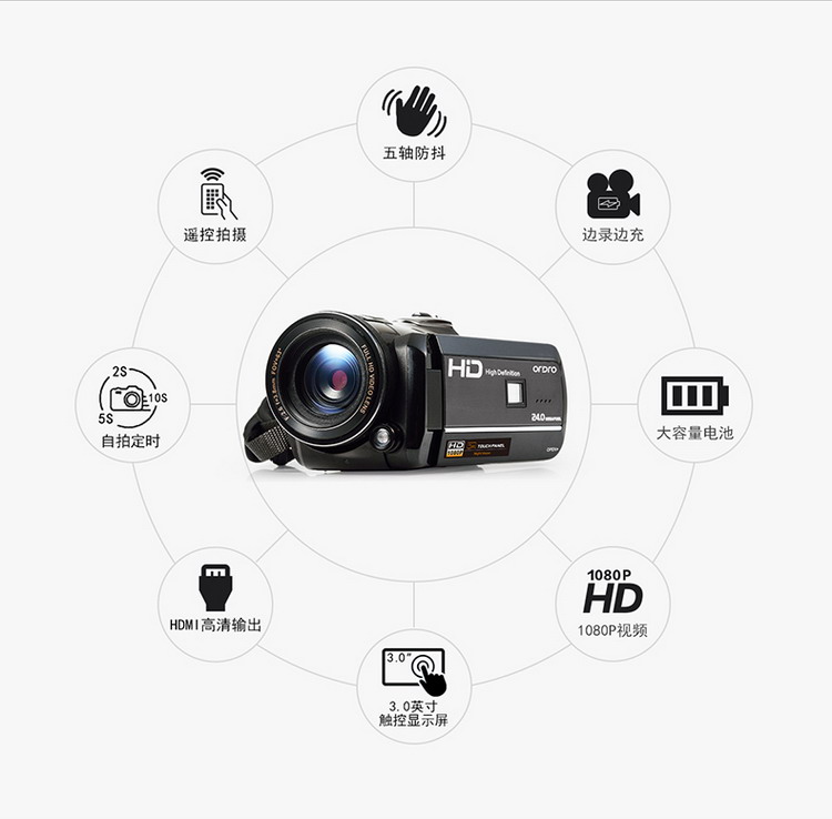 Camera kỹ thuật số Ordro / Odda D395 Đèn hồng ngoại tầm nhìn ban đêm Hỗ trợ wifi HD Wide Angle DV