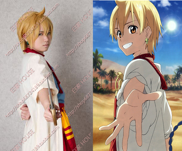 Cosplay Wig Magi: the Labyrinth of Magic Alibaba Sharjah Warm Golden Msn Pointed Style Wig