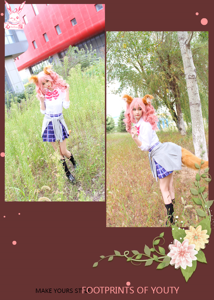 Số phận / số phận extella ngọc tảo quần áo pre-cosplay đồng phục đại học dịch vụ hàng ngày giày tóc giả tai cosplay