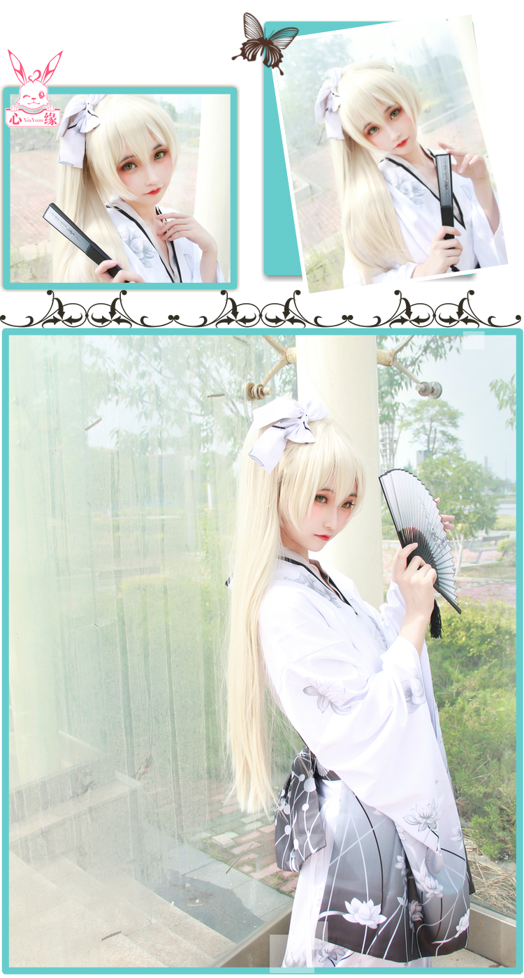 Spot chị COS dịch vụ không gian ngày xuân hoang dã 穹 áo choàng kimono trắng cosplay quần áo tóc giả bằng gỗ toga himiko cosplay