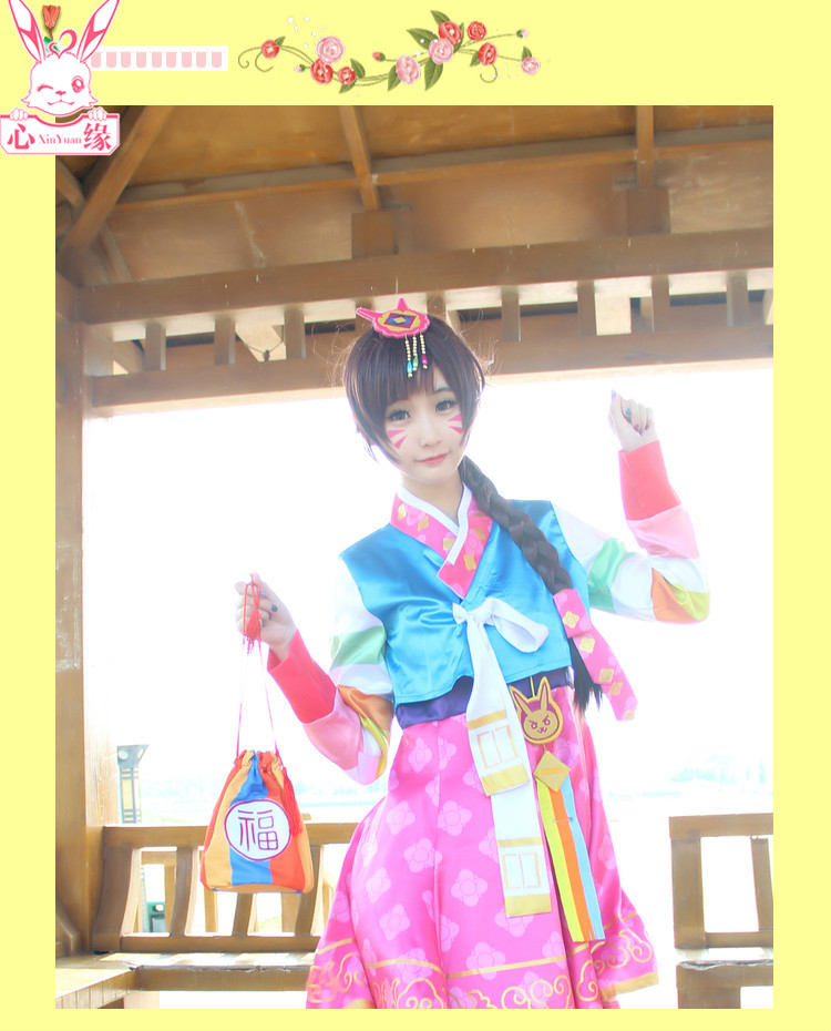 Đồng hồ đeo tay tiên phong D.va Song Hana năm mới skin hanbok cosplay trang phục nữ dva tóc giả đồ ngủ cosplay mèo