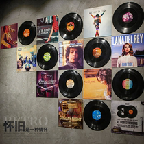 Industrial style retro poster mural bar cafe American wall sticker vinyl record decorative wall disc pendant