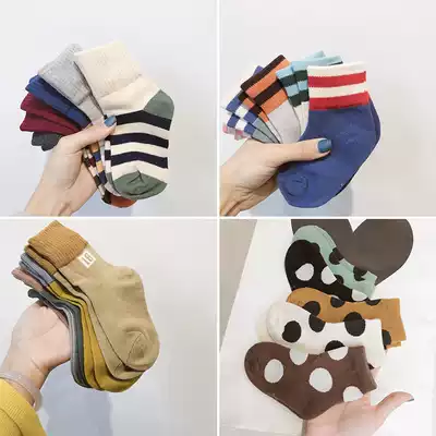 Self-retaining children's socks ~ autumn and winter boys and girls cotton stockings children's breathable cotton socks baby socks foreign pie