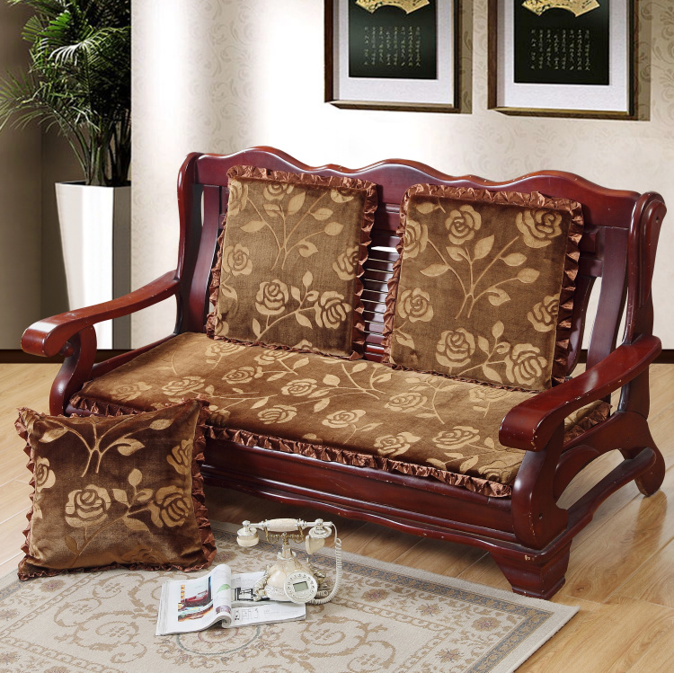 Trung Quốc sang trọng sofa gỗ rắn đệm dày băng ghế đệm đệm chống trượt có thể tháo rời đệm ngồi nệm lót ghế