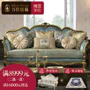 sofa kết hợp phong cách châu Âu của ánh sáng sang trọng nhỏ nước Mỹ phòng khách retro tân cổ điển ba vải nội thất sang trọng sẵn sàng - Ghế sô pha