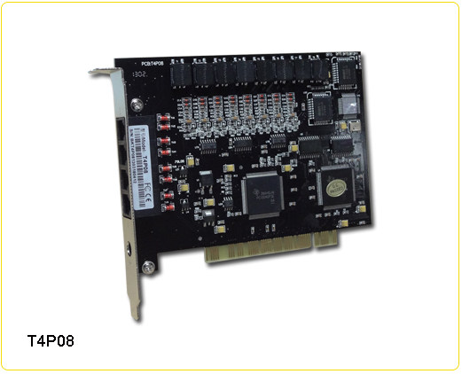 Tangxin 8-way telephone recording system 8-way telephone recording card T4P08 supports 32-bit WIN72008