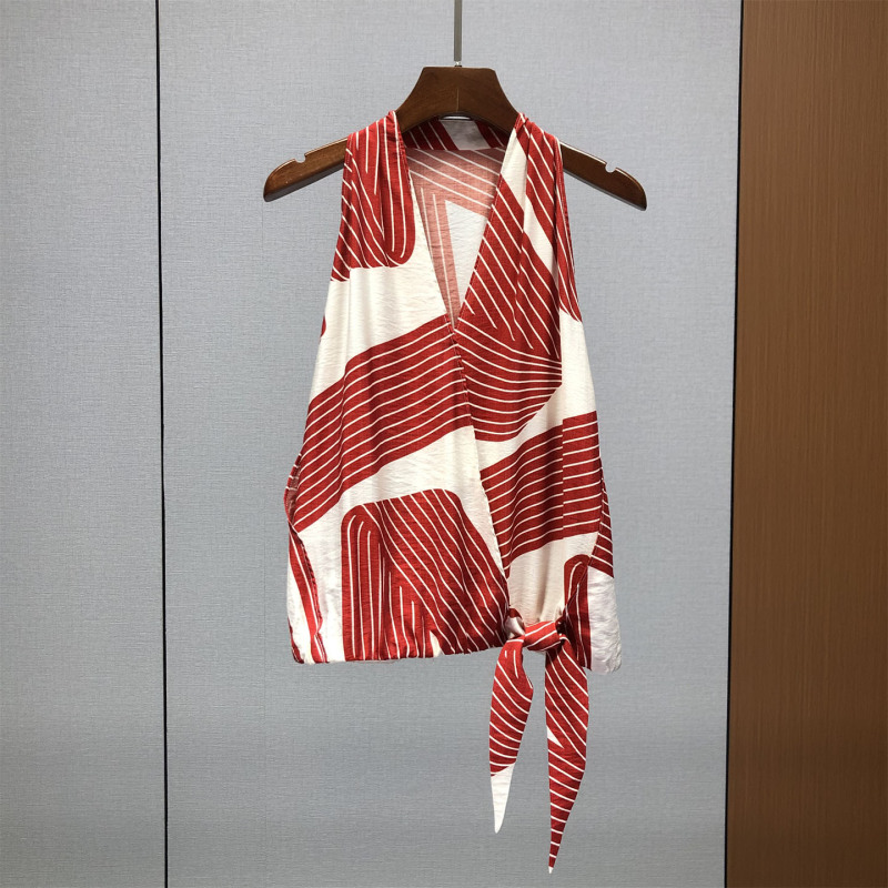 Now Nanyou High Goods # Striped French Halter Neck Tank Top for Women, Summer European Style New Lace-Up V-Neck Sleeveless Top 85U04 Now Nanyou High Goods # Striped French Halter Neck Tank Top for Women, Summer European Style New Lace-Up V-Neck Sleeveless Top 85U04