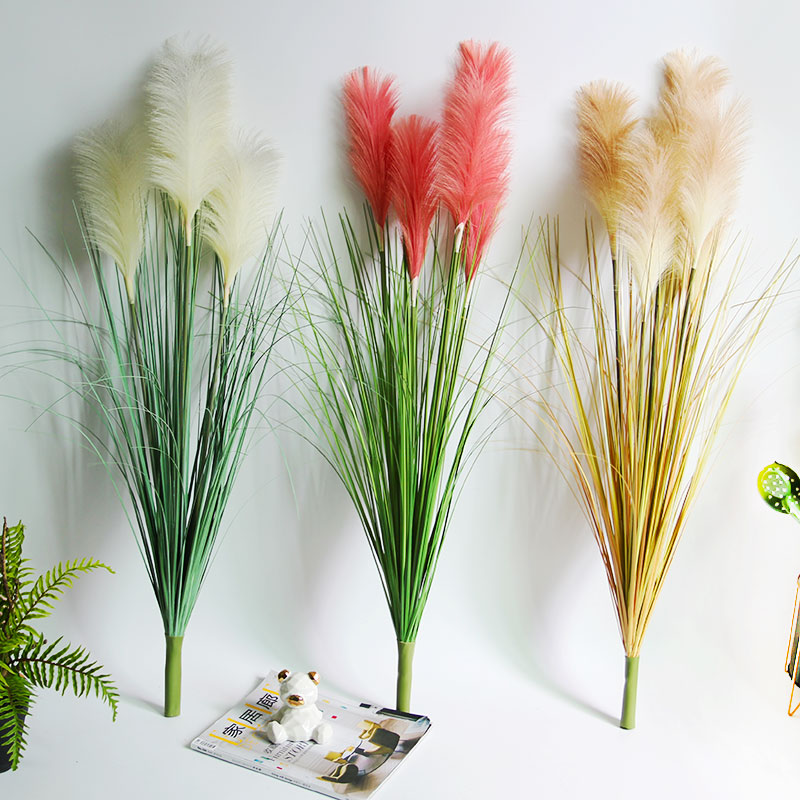 Net red emulation reed dog tail grass water grass simulation dry flower living-room floor flower arrangement shop window shooting props-Taobao