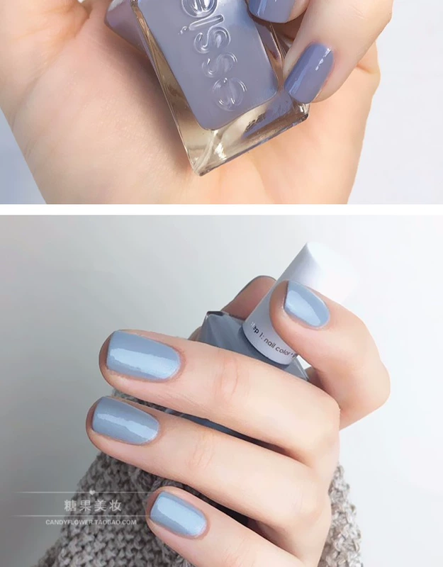 ESSIE chính hãng shimmer trị liệu vặn chai sơn móng tay 1157 yên tĩnh màu xanh tím xám xanh bền lâu khô nhanh không nướng - Sơn móng tay / Móng tay và móng chân