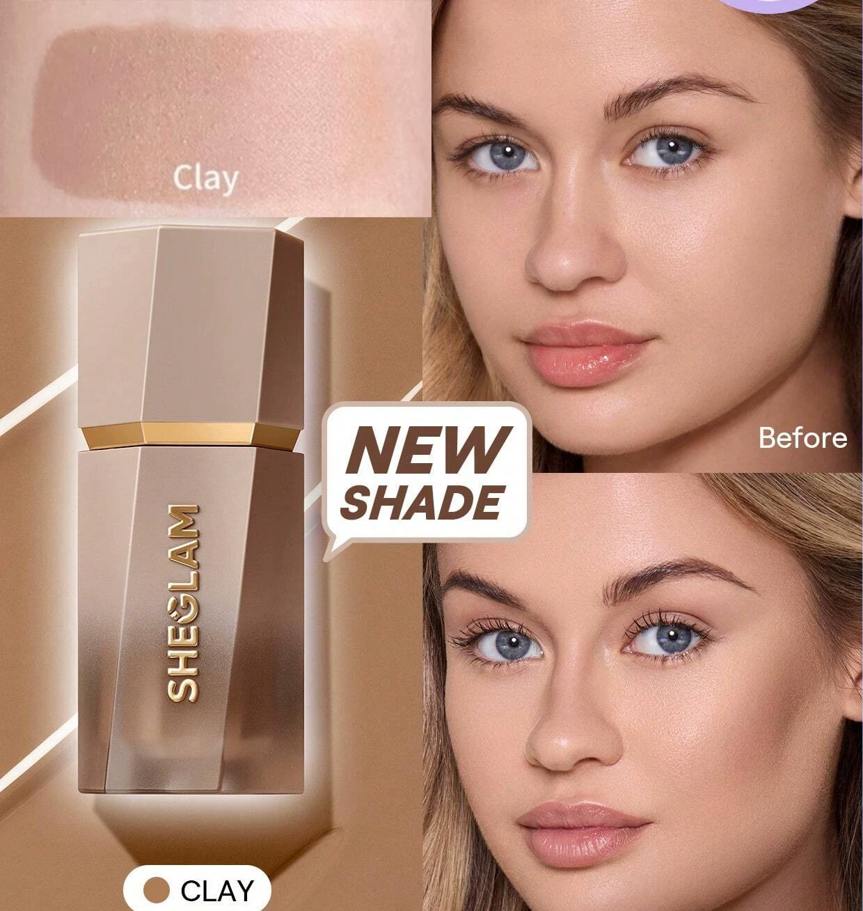 Sheglam Крем для контуринга жидкий в серых тонах, пригоден для начинающих, естественное смазывание, двухцветные хайлайты