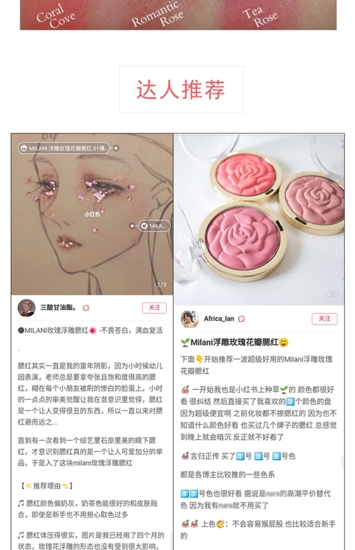 Hoa hồng chính hãng Mỹ Milani nổi Hoa hồng cánh hoa Petal Blush phiên bản giới hạn - Blush / Cochineal