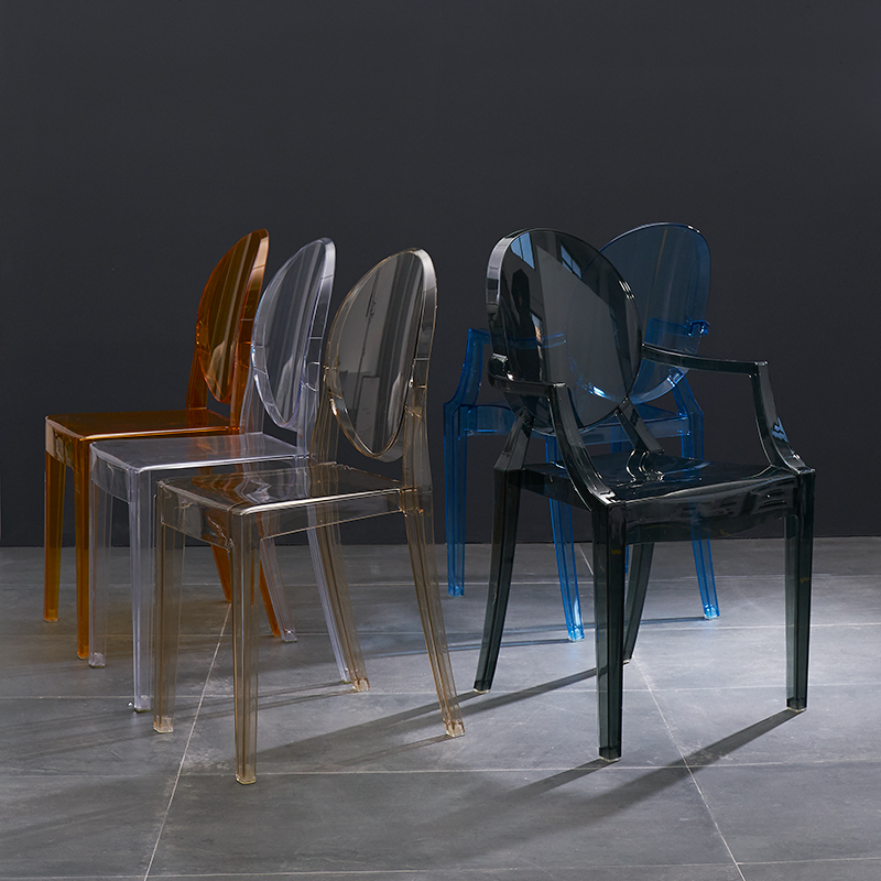 Transparent Nordic Dining Chair Backrest Fashion Plastic Chair Devil Chair Designer Chair Mesh Red Ins Home Casual Chair 