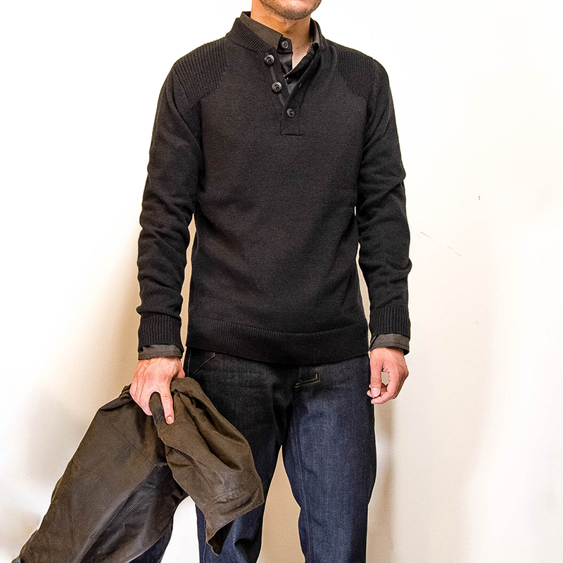 Tad American Outdoor Journeyman Sweater Technician Warm Casual Merino Sweater in Stock
