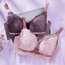 (clear bin RMB80 ) Large code 2021 No steel ring Sexy underwear Coloured lace Latex Full Cups Thin bra