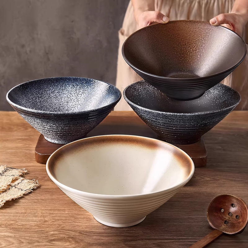 Japanese-Style Conical Ramen Bowl for Home Use, 2026 New Model, High Aesthetic Ceramic Large Bowl for Soup and Noodles, Instant Noodle Bowl Japanese-Style Conical Ramen Bowl for Home Use, 2026 New Model, High Aesthetic Ceramic Large Bowl for Soup and Noodles, Instant Noodle Bowl