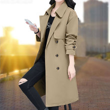 Windbreaker Coat Women's Spring and Autumn Mid length Coat 2023 New Black Small Autumn/Winter British Large Coat