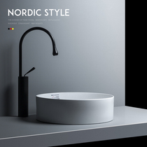 Nordic thin side countertop basin cylindrical wash basin ceramic wash basin toilet washbasin single basin small wash basin