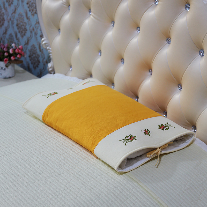 Korea Murphy cotton sand wash 40*60 pillow three-layer liner removable and washable cotton crepe embroidery lace pillowcase