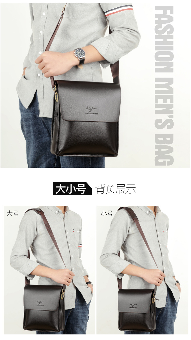 Của nam giới vai túi phần dọc túi Messenger Kangaroo túi da mặt cắt ngang túi ba lô kinh doanh bình thường da của nam giới túi túi gucci nam