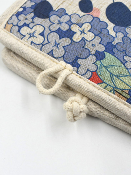 国风布艺短款钱包女生可爱印花折叠竖款钱夹布艺手拿手工复古卡包