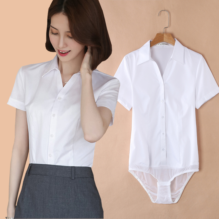 V-Neck Elegant Professional Formal Fit Versatile Women's One-Piece Shirt for Civil Service Interviews, Long and Short Sleeves Available V-Neck Elegant Professional Formal Fit Versatile Women's One-Piece Shirt for Civil Service Interviews, Long and Short Sleeves Available