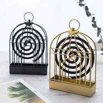 Mosquito Incense Tray Creative with lid Hanging Fireproof Home Tray Incense Stove Metal Bird Cage Mosquito-Repellent Incense Box Incense Stove