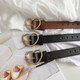 Summer sweetheart belt CHIC is a whole piece of heart hole free punch belt students all-match Korean belt